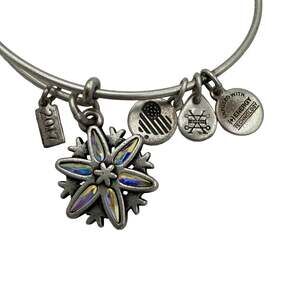Alex and Ani 2017 Snowflake Bangle Bracelet Rafaelian Silver Crystal Jewelry